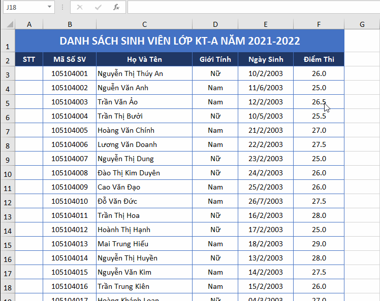 Đánh Số Thứ Tự Tự Động Trong Excel 2019 - Thủ Thuật Excel 03 5 danh-so-thu-tu-vip-pro-buoc-2